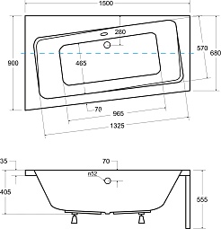 Besco Акриловая ванна Infinity 150x90 L – фотография-5